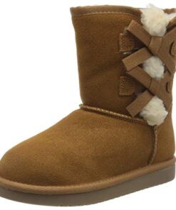 Koolaburra by UGG Unisex-Child Victoria Short Fashion Boot, Chestnut, 04 Youth US Big Kid