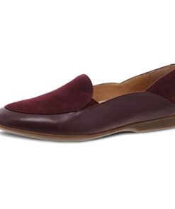 Dansko Lace Slip-On Loafer for Women – Comfortable Flat Shoes with Arch Support – Versatile Casual to Dressy Footwear – Lightweight Rubber Outsole Wine 11.5-12 M US