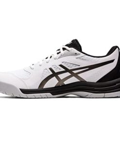 ASICS Men’s Upcourt 5 Volleyball Shoes, 9.5, White/Gunmetal