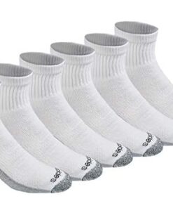 Dickies Men’s Dri-tech Moisture Control Quarter Socks Multipack, White (6 Pairs), Shoe Size: 6-12