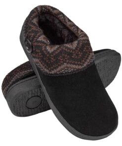 Clarks Women’s Knitted Collar Clog (9 M US, Black/Aztek Multi)