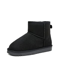 DREAM PAIRS Toddler Boys Girls KSB214 Faux Fur Lined Ankle Snow Boots Kids Winter Shoes Black Size 12 Little Kid