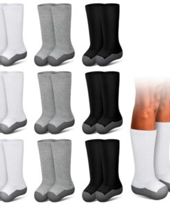 Twistover 18 Pcs Amputee Socks Partial Foot Amputation Socks Breathable Cotton Warm Prosthetic Crew Socks for Men Women Trans Metatarsal Amputation, Black White and Gray