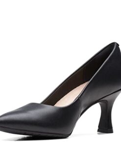 Clarks Women’s Kataleyna Gem Pump, Black Leather, 8