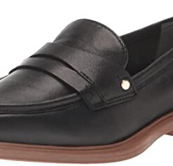 Franco Sarto Womens Edith Loafer Black Leather 9 M