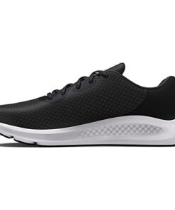 Under Armour Men’s Charged Pursuit 3 Running Shoe, Black (001)/White, 9