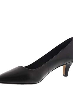 Clarks womens Linvale Jerica Pump, Black Leather, 6.5 US