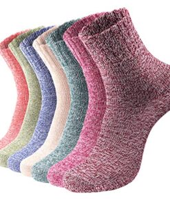 Clothirily 7 Pairs Wool Socks – Wool Socks for Women, Thick Knit Womens Wool Socks, Warm Socks for Women, Winter Crew Socks Cozy Socks Gifts socks for Women