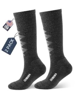 VANRORA Keystone Merino Wool Ski Socks, Unisex Kids – Black, M