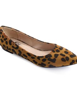 Trary Women’s Classic Ballet Flats, Pointed Toe Flats Slip On, Casual Comfort Dress Flats Shoes,Leopard Size 9