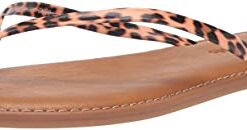 Amazon Essentials Women’s Thong Sandal, Light Brown Leopard, 11 Wide