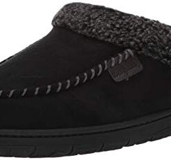 Dearfoams Men’s Indoor/Outdoor Breathable Memory Foam Clog Offered in Wide Widths, Black, Large