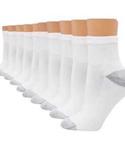 Hanes womens 10-pair Value Pack Crew fashion liner socks, White, 8 12 US