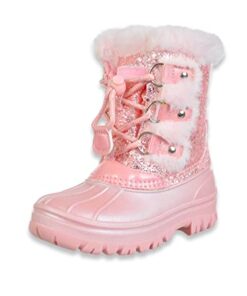 LONDON FOG Girls Youth and Toddler Icelyn Cold Weather Warm Lined Snow Boot girls boot in youth and toddler sizes pink size 10