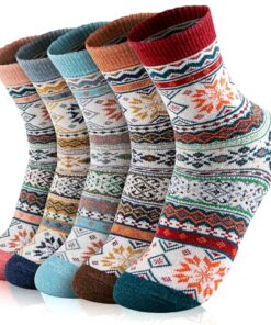 Nimalpal 5 Pairs Wool Socks – Wool Socks for Women Men Warm Socks Boot Socks for women, Soft Winter Socks Crew Socks Cozy Socks for Women