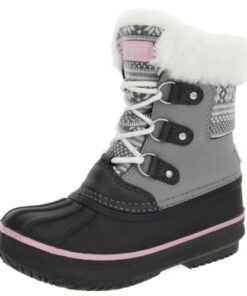 LONDON FOG Girls Tottenham Cold Weather Snow Boot GREY FELT/PINK Size 13