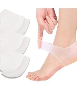 VivoFoot 3 Pairs Gel Heel Protectors, Silicone Heel Socks, Heel Sleeves, Heel Pain and Cracked Heels Relief for Men and Women