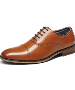 Bruno Marc Mens Lace Up Soft Cap-Toe Formal Dress Shoes, 2/Brown – 10.5 (Oxford)