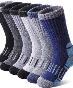 Kids Merino Wool Hiking Socks Boys Girls Toddlers Thermal Winter Warm Boot Thick Cushion Gift Socks 6 Pairs （6 Pairs Mix Color A，4-7 Years）