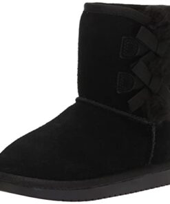 Koolaburra by UGG Unisex-Child Victoria Short Fashion Boot, Black, 02 Youth US Little Kid