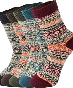 coclothy Socks for Women 5 Pairs Winter Socks for Women Cold Weather Thick Cozy Knit Warm Socks for Women Winter