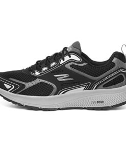 Skechers mens Gorun Consistent – Athletic Workout Running Walking Shoe With Air Cooled Foam Sneaker, Black/Grey, 10.5 US
