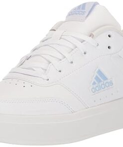 adidas Women’s Park St Sneaker, White/White/Blue Dawn, 8
