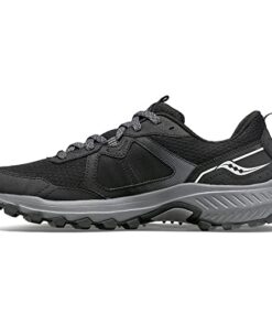 Saucony mens Excursion Tr16 Trail Running Shoe, Black/Charcoal, 8.5 Wide US