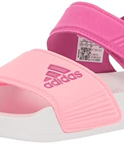 adidas Adilette Sandals, Lucid Fuchsia/Beam Pink/Pulse Mint, 4 US Unisex Big Kid