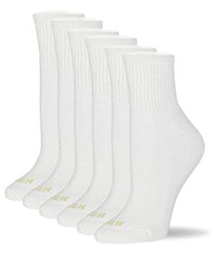 Hue Women’s Mini Crew Sock 6-Pack, White, One Size