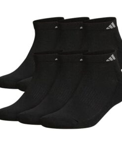adidas Men’s Athletic Cushioned Low Cut Socks with Arch Compression for a Secure fit (6-Pair), Black/Aluminum 2, L