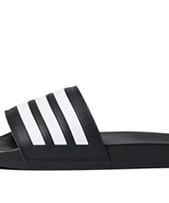 adidas Unisex Adilette Comfort Slides Sandal, Core Black/White, 10 Women/9 Men