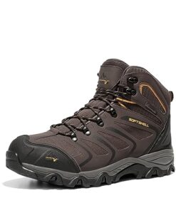 NORTIV 8 Men’s Hiking Boots Waterproof Work Outdoor Trekking Backpacking Mountaineering Lightweight Trails Shoes Size 9.5 M US BROWN/BLACK/TAN 160448_M Armadillo
