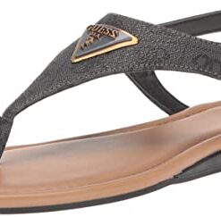 GUESS Women’s UNALI Sandal, Black 001, 7.5