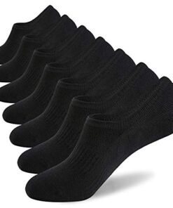 WANDER No Show Socks Mens 7 Pairs Cotton Thin Non Slip Low Cut Mens Invisible Casual Socks (7black, Size 9-11)