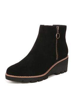 Vionic Hazal Women’s Ankle Boot – Stylish And Supportiv Black Suede – 8 Medium
