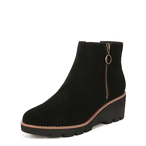 Vionic Hazal Women’s Ankle Boot – Stylish And Supportiv Black Suede – 8 Medium
