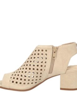 Easy Street Women’s Belva Heeled Sandal, Beige, 6.5 X-Wide