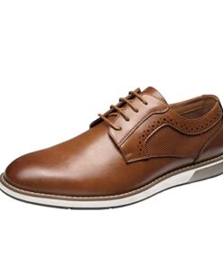 Bruno Marc Men’s Plain Toe Oxford Shoes Business Formal Derby Dress Sneakers,Brown,Size14W,SBOX223MWIDE