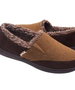 Zigzagger Men’s Zermatt Wool-blend Loafer Slippers with Memory Foam Indoor, Coffee, 11 US