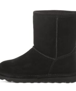BEARPAW Elle Youth Black Size 2 | Youth’s Boot Classic Suede | Youth’s Slip On Boot | Comfortable Winter Boot