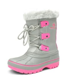 DREAM PAIRS Little Kid Forester Grey Fuchsia Ankle Winter Snow Boots Size 1 M US Little Kid