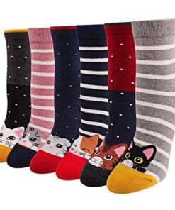 Ambielly Women Socks Cute Animal Patterned Casual Cotton Socks (Patterned D)