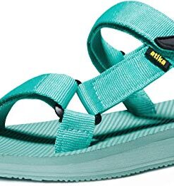 atika Women’s Outdoor Walking Sandals, Open Toe Arch Support Trail Hiking Sandals, Strap Sport Sandals Water Shoes, Islander Mint, 9