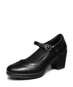 DREAM PAIRS Women’s Oxfords Mary Jane Dress Shoes for Women, Size 11, Black-PU