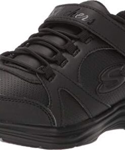 Skechers Girls Glimmer Kicks-School Struts Sneaker, Black/Black, 2 Little Kid