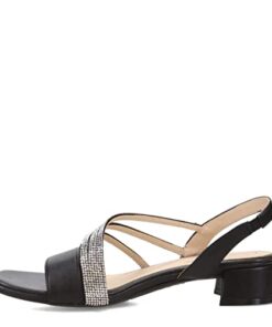 LifeStride Womens Joy Strappy Heeled Sandal, Black, 9 US