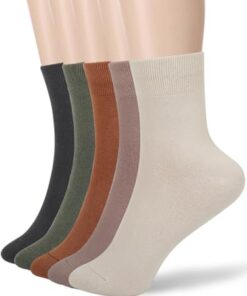 FGZ Women Thin Cotton Socks, Warm Soft Socks Above Ankle Crew 5 Pairs (5-9, Multicolored)