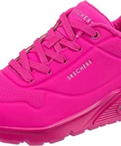 Skechers womens Skecher Street Women’s Uno – Night Shades Sneaker, Pink Hot Pink Durabuck Htpk, 7.5 US