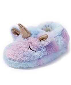 Enteer Baby Girls’ Unicorn House Slippers Purple US 7-8